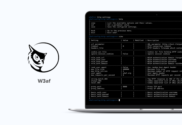 w3af tool for security testing