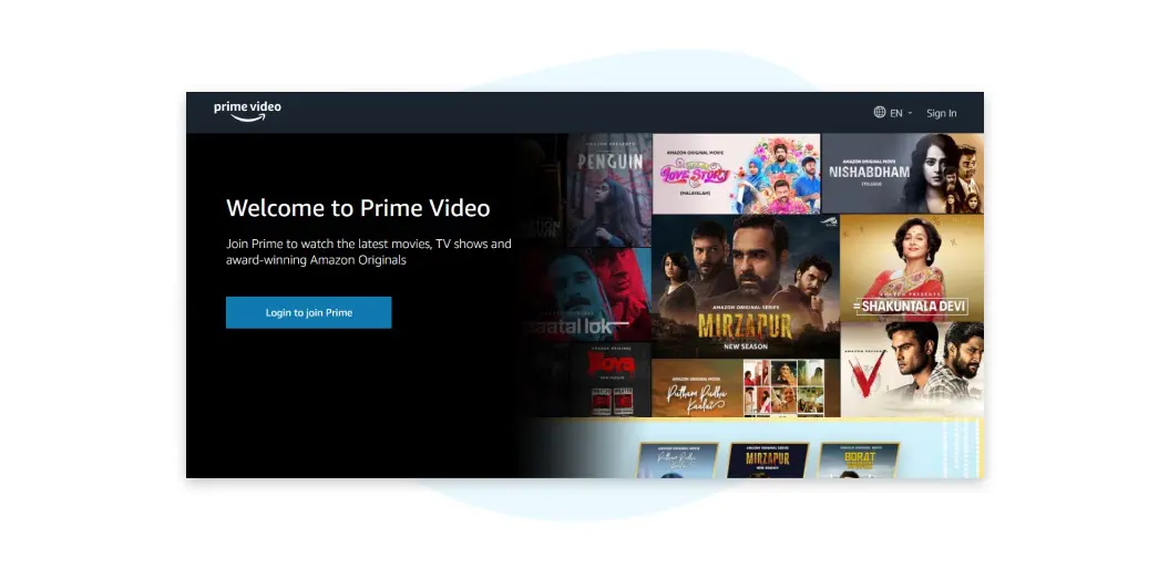 Prime Video Index Page