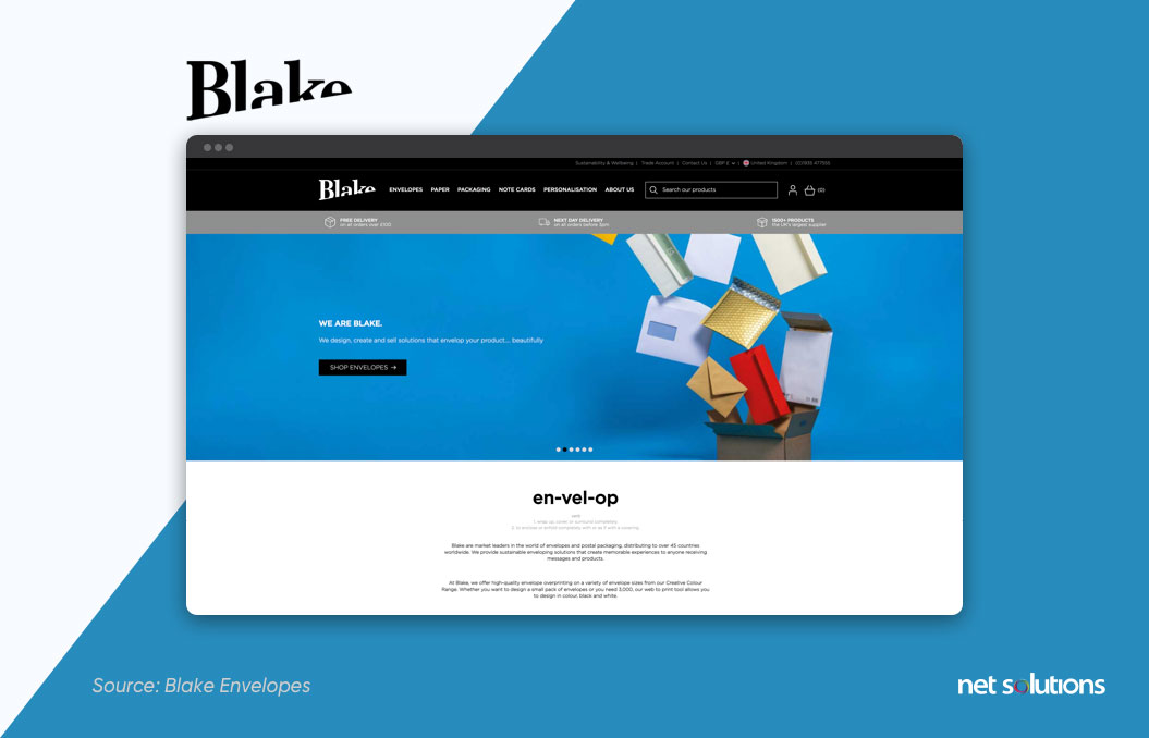 how a B2B eCommerce website design looks