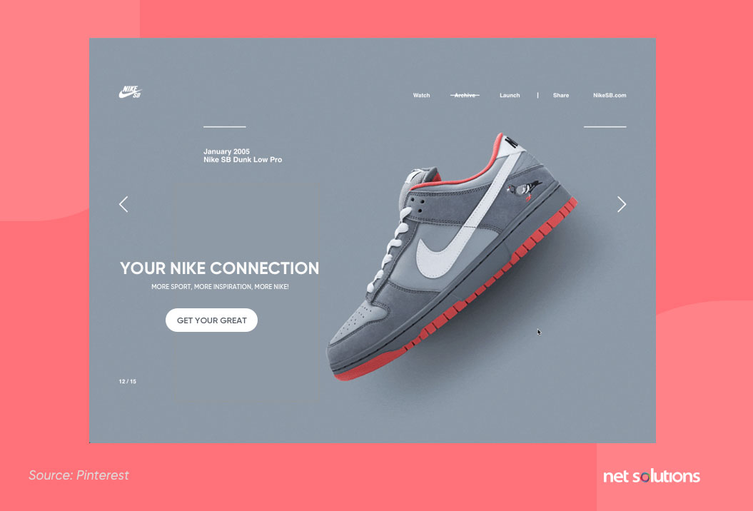 Nike's CTA example for B2C