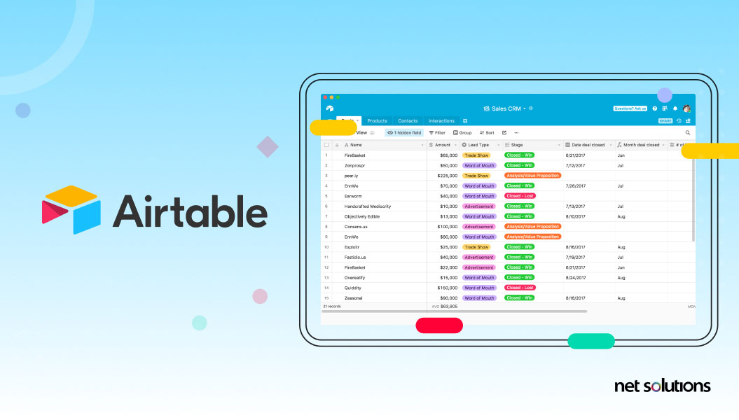 airtable | web application development example
