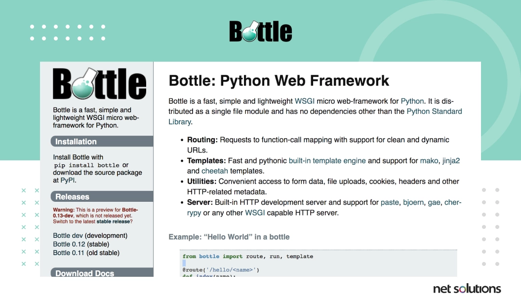 bottle python frameworks