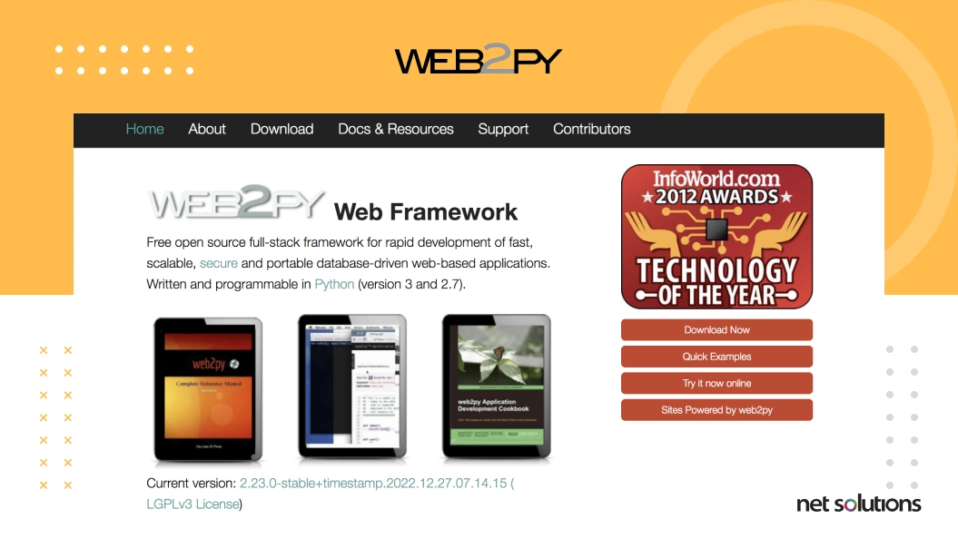 web2py python frameworks