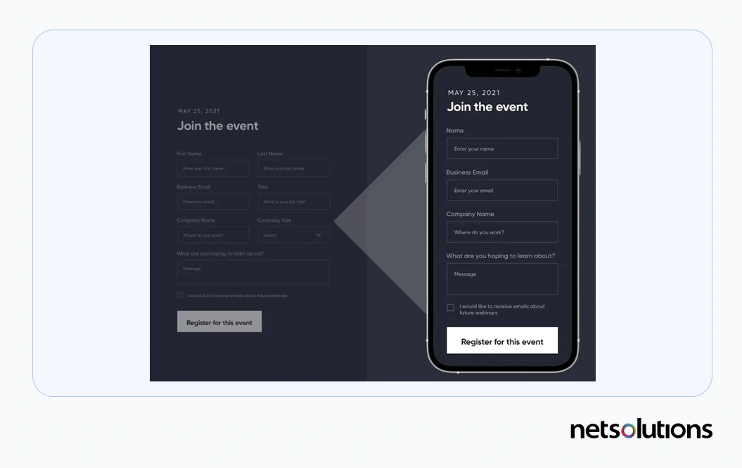 Ux Signposting Form Examples 9 Form Design Best Practices | Form UX Examples | Net Solutions