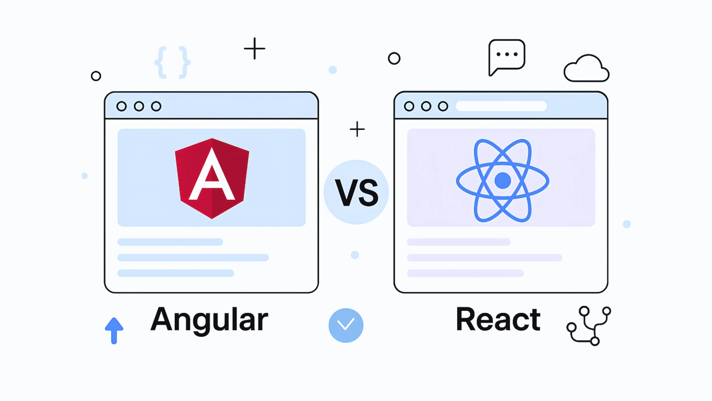 Header Image_Angular vs React_ Which one to Choose for Frontend Web Stack_