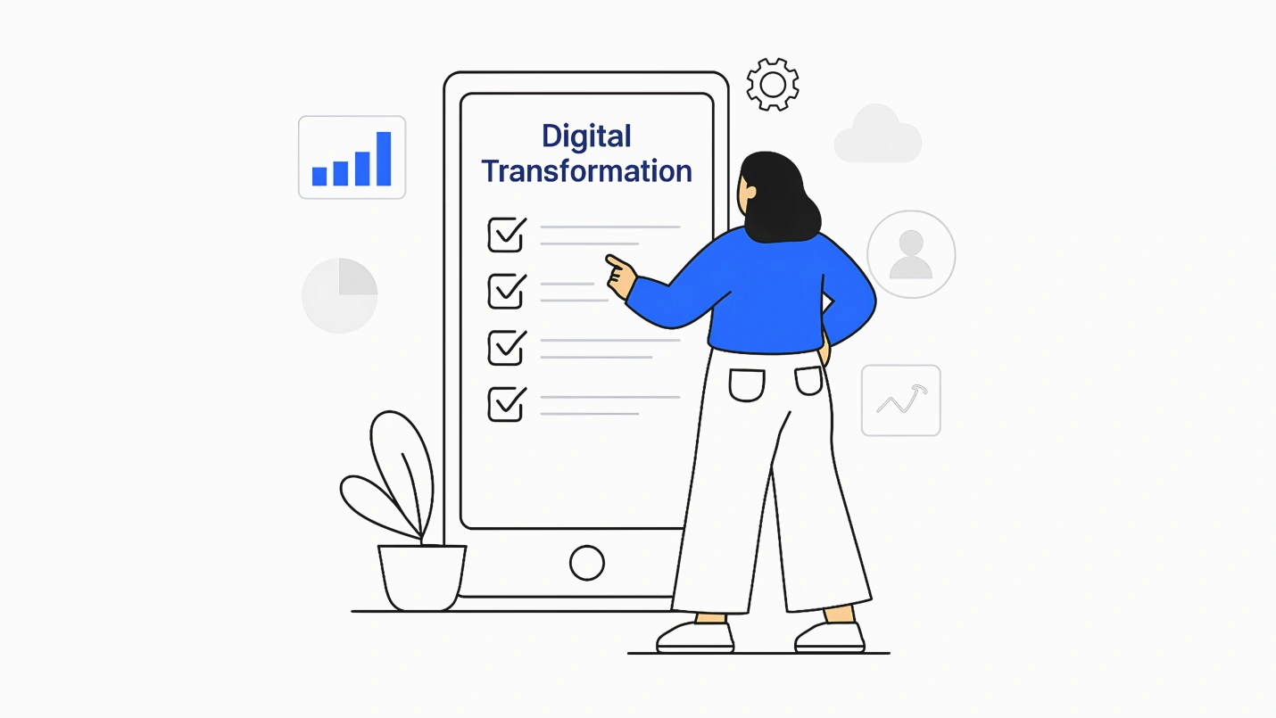 Header Image_Digital Transformation Checklist_ A Practical Guide [Free PDF]